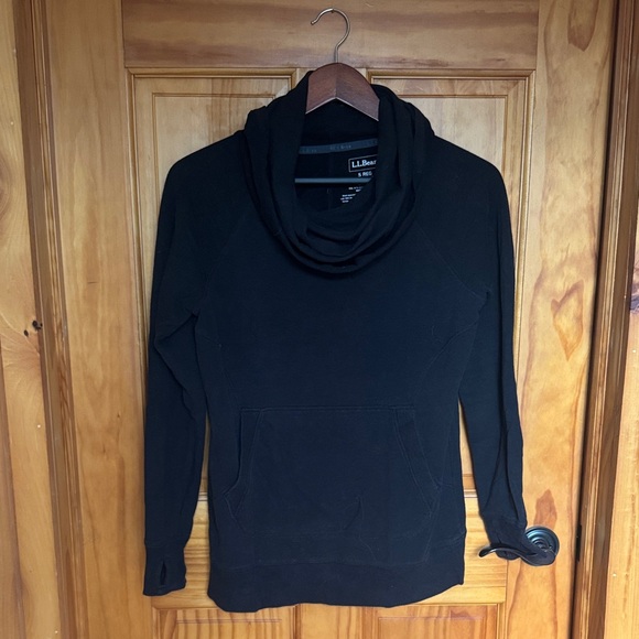 L.L. Bean Women's Black Cowl Neck Sweatshirt - Picture 1 of 2